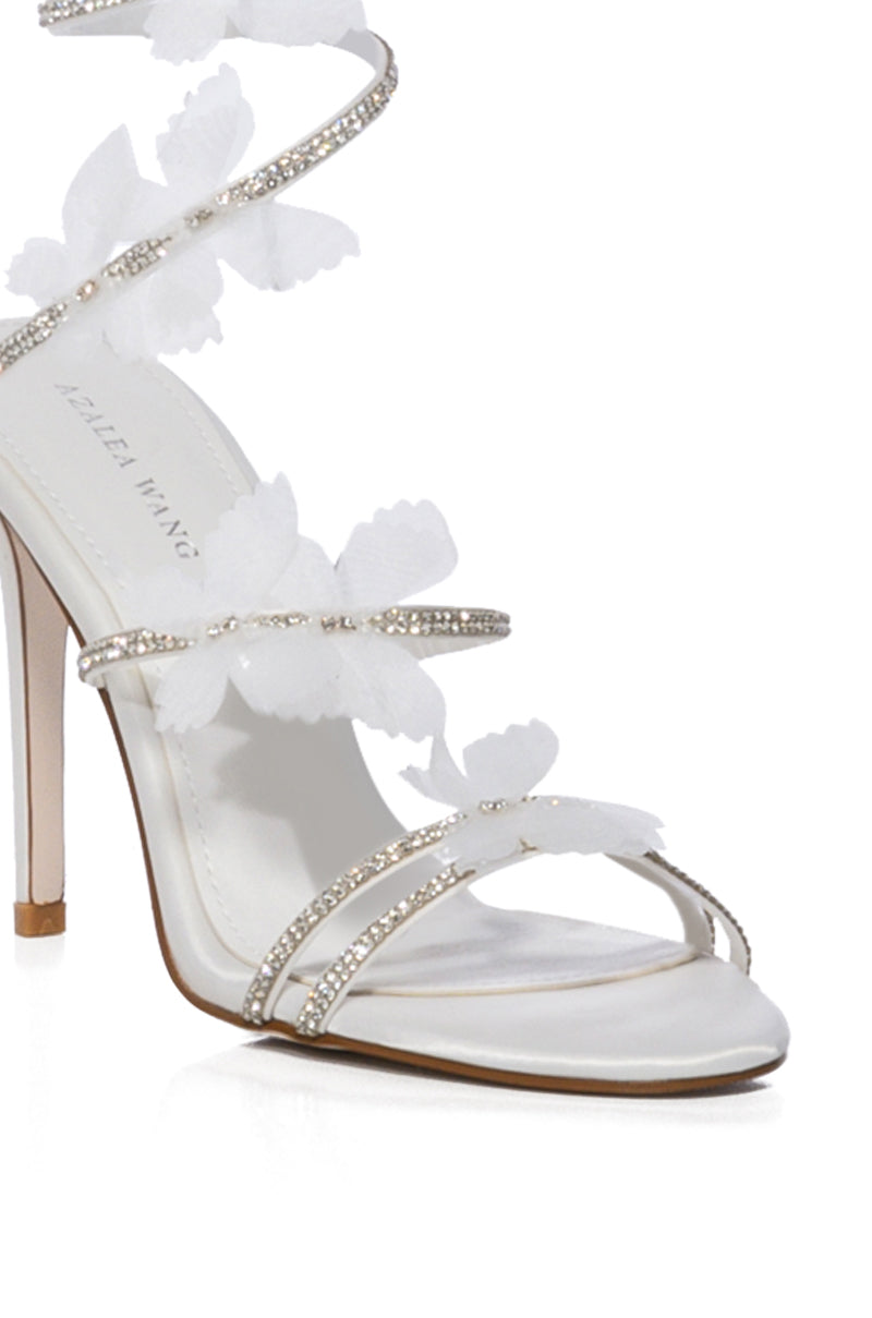 AZALEA WANG ARYANA BUTTERFLY WRAP UP HEEL IN WHITE