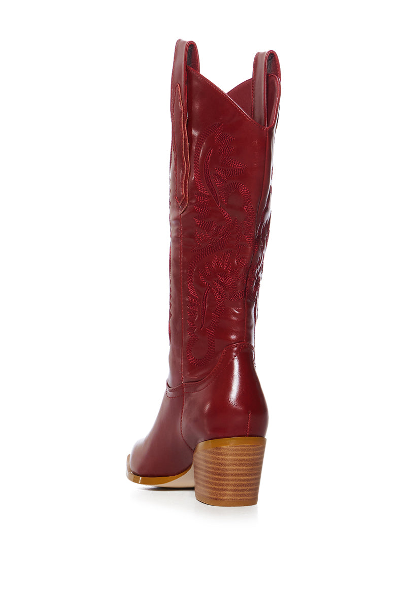 AZALEA WANG FLINT RED COWBOY BOOTIE