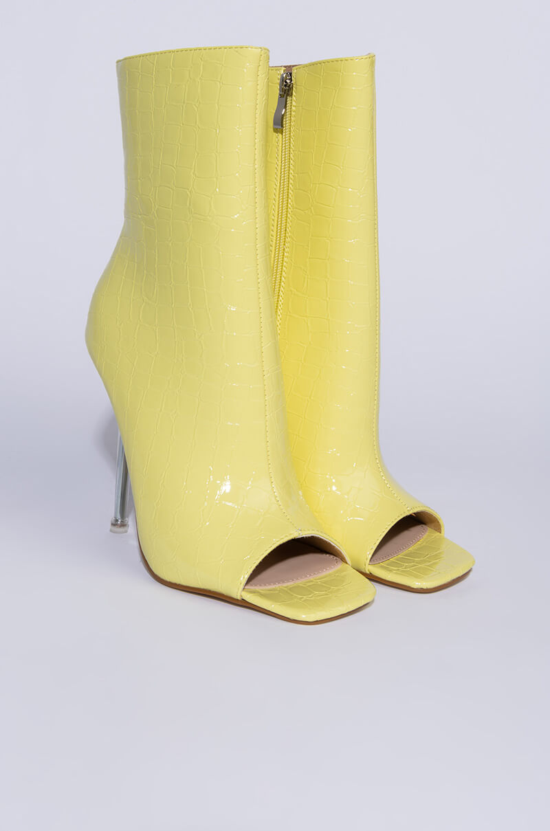 AZALEA WANG ALL YOUR LOVE STILETTO BOOTIE IN YELLOW