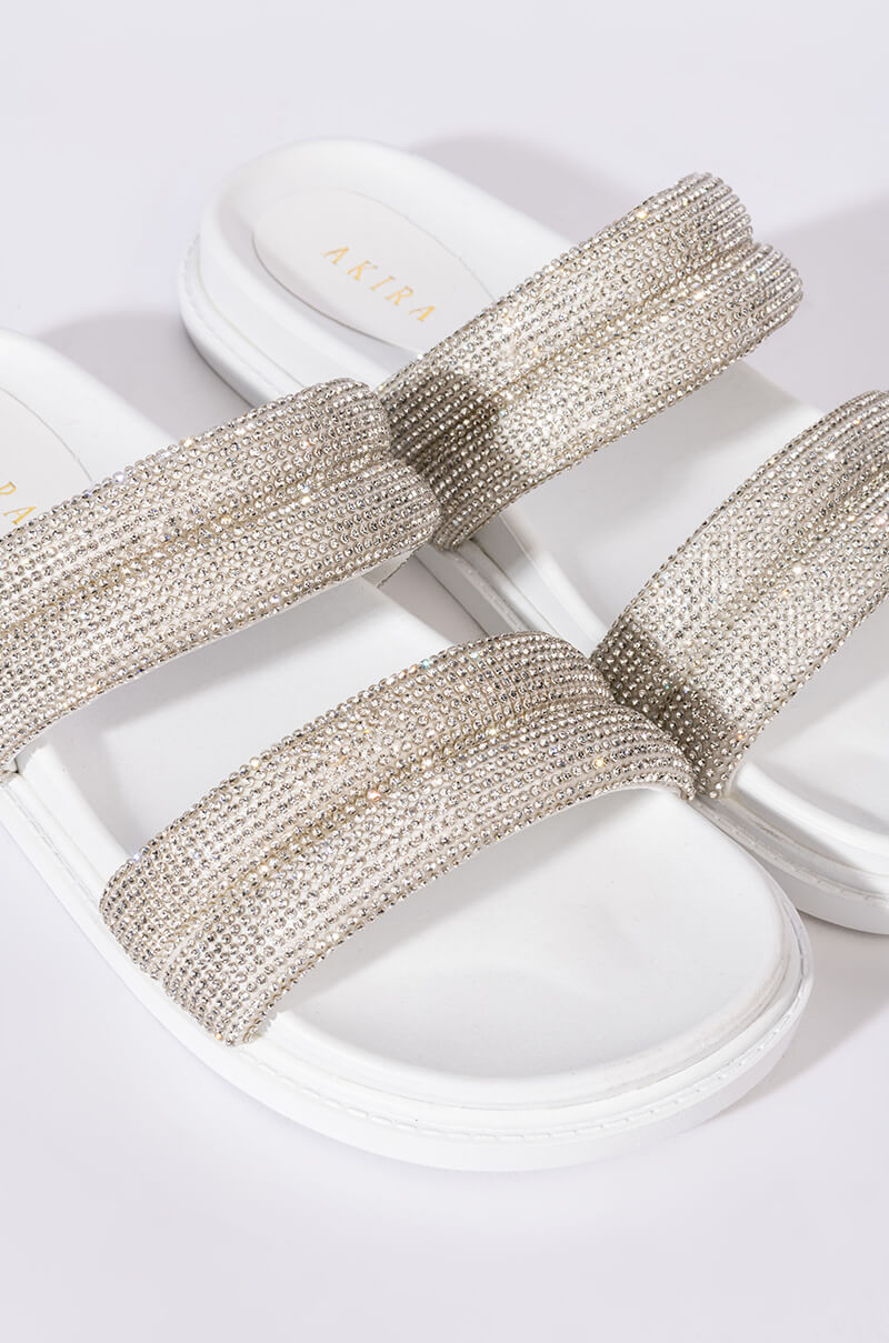 TAKE ME TO SPACE FLAT SANDAL IN WHITE