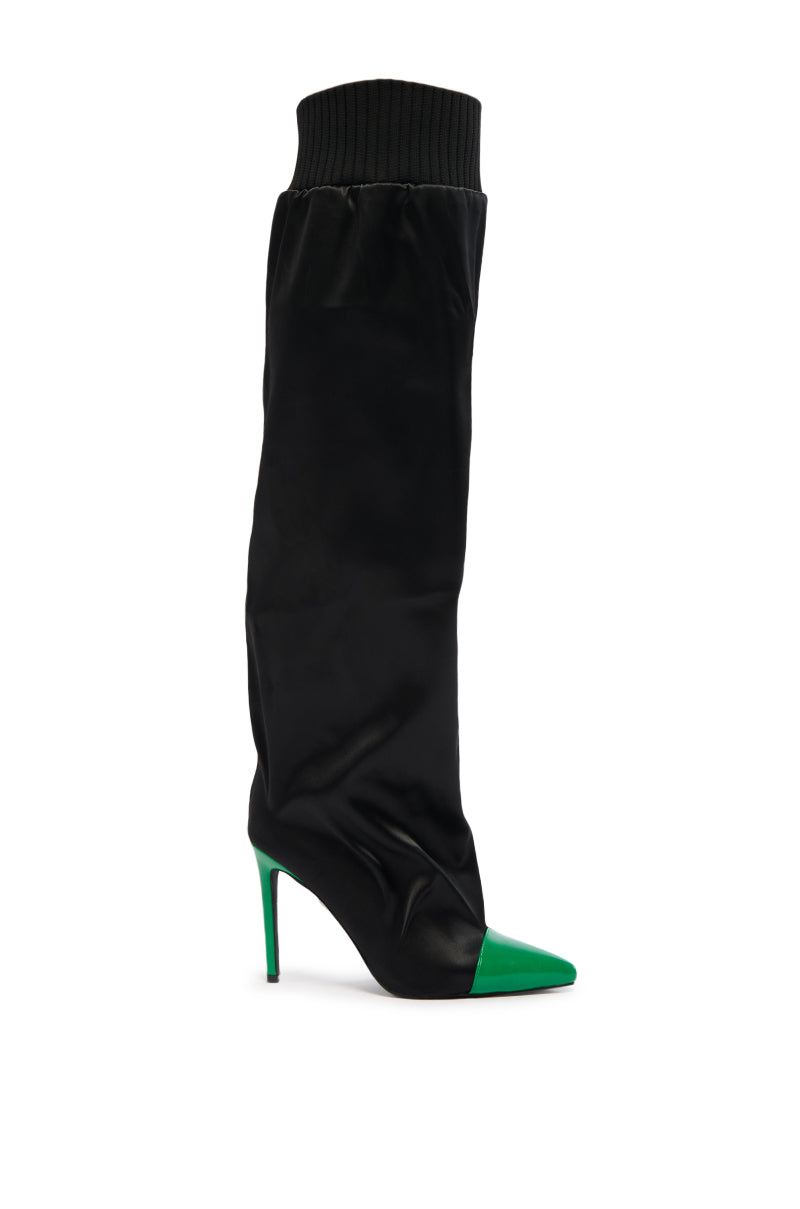 AZALEA WANG MARVELED BLACK BOOT