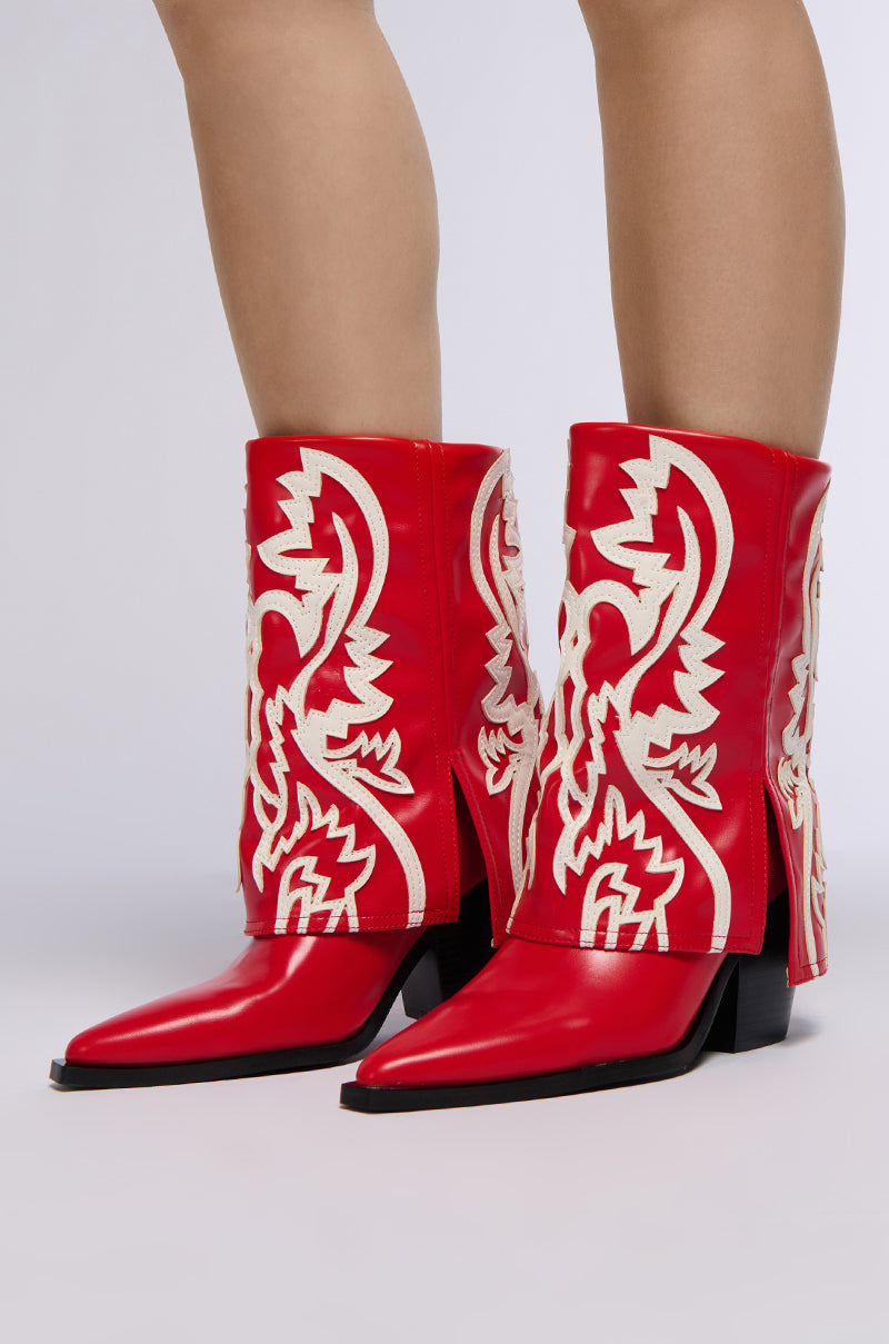 AZALEA WANG ESPERANZA WESTERN BOOTIE IN RED