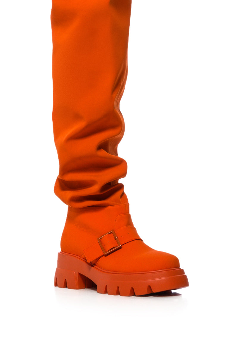 AZALEA WANG FRAPPE ORANGE OVER THE KNEE BOOT