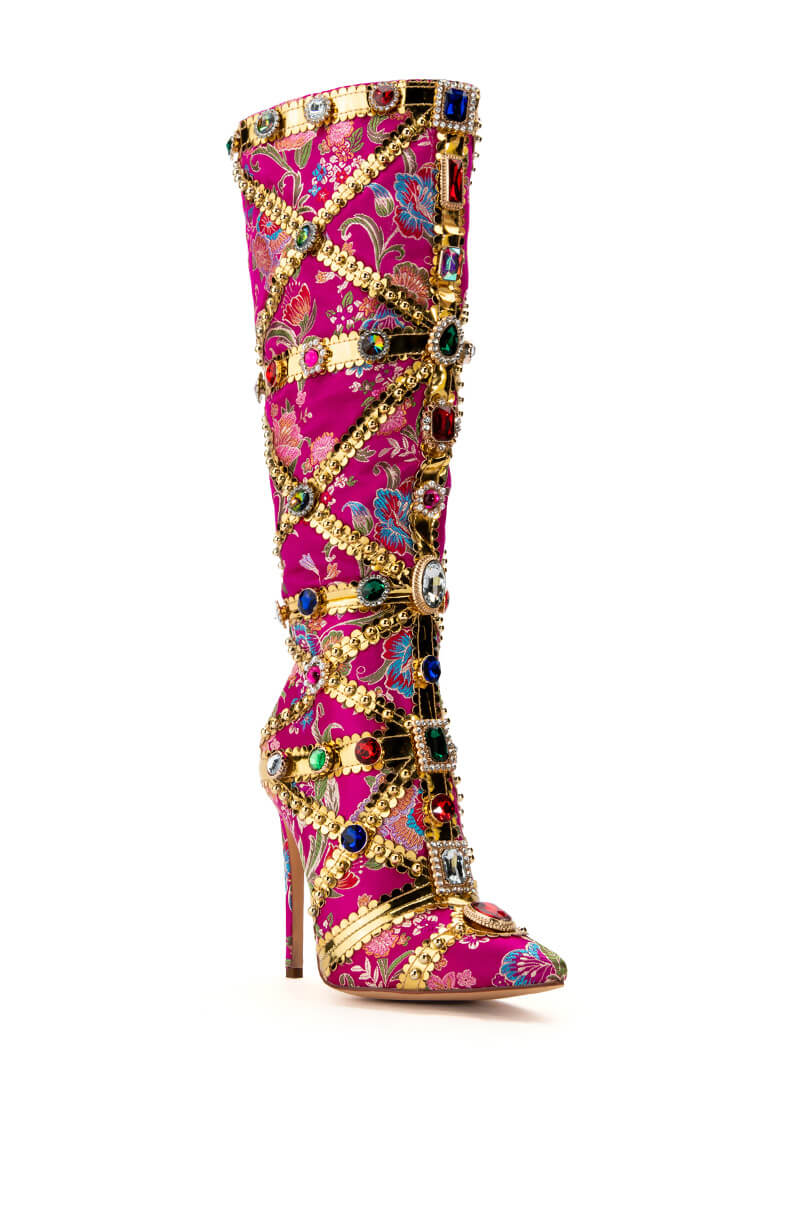 AZALEA WANG CONFIDENT EMBELLISHED BOOT IN PINK