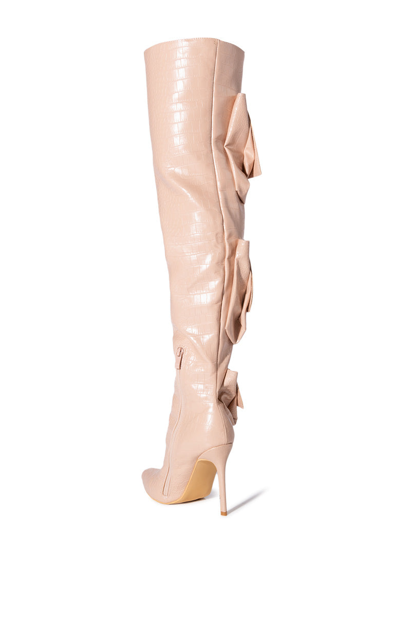 LEVELUP OVER THE KNEE STILETTO BOOT IN NUDE