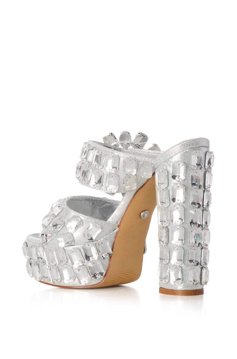 AZALEA WANG HOPEA SILVER EMBELLISHED SANDAL