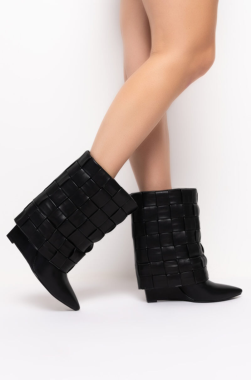 AZALEA WANG STUCK ON YOU WEDGE BOOTIE IN BLACK