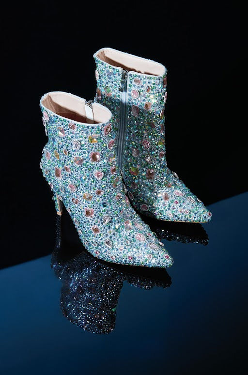 AZALEA WANG ARNICA EMBELLISHED BOOTIE IN PINK