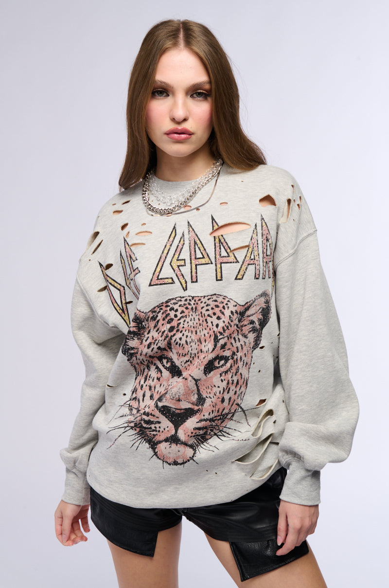 DEF LEPPARD ANNUAL LONG SLEEVE SWEATSHIRT DRESS