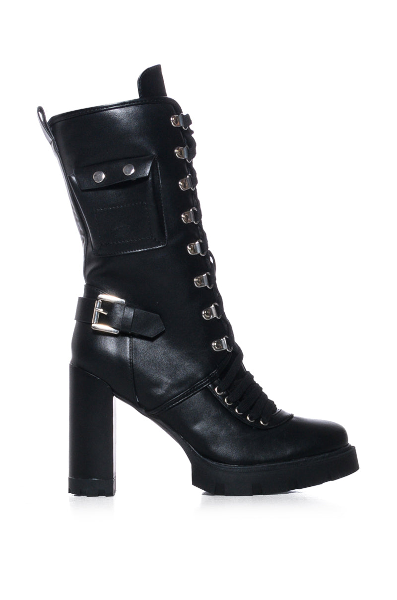 AZALEA WANG CALIBRI BLACK CHUNKY BOOTIE