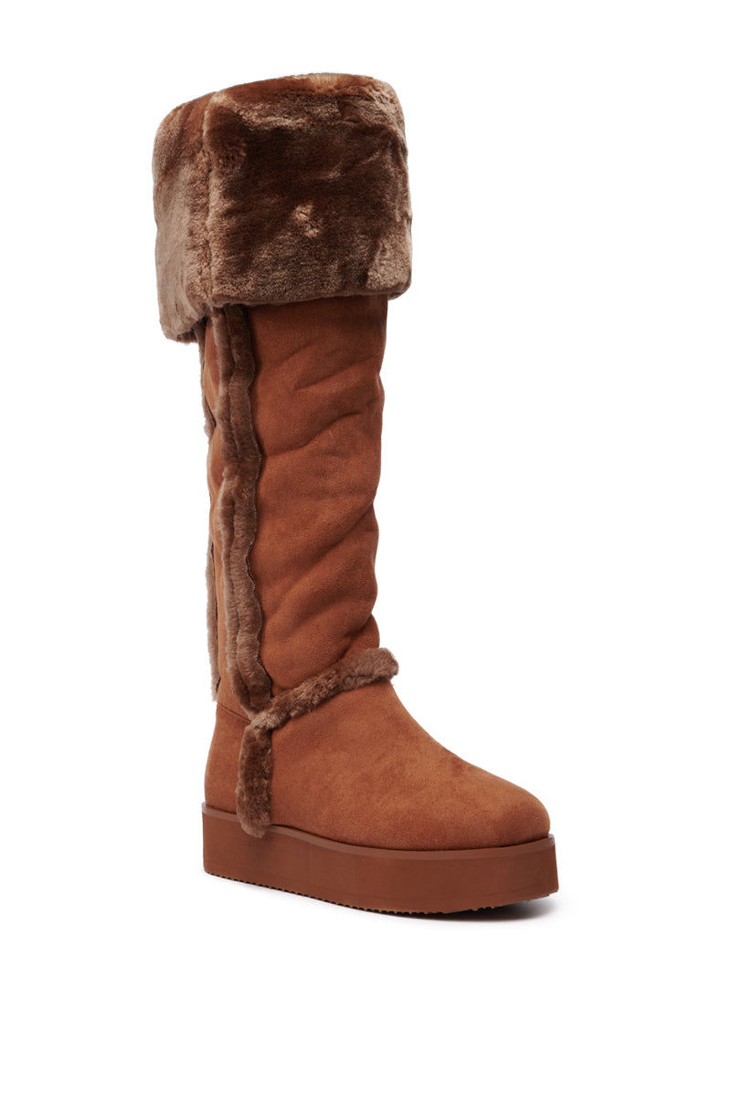 AZALEA WANG ICELANDER BROWN FUR BOOT