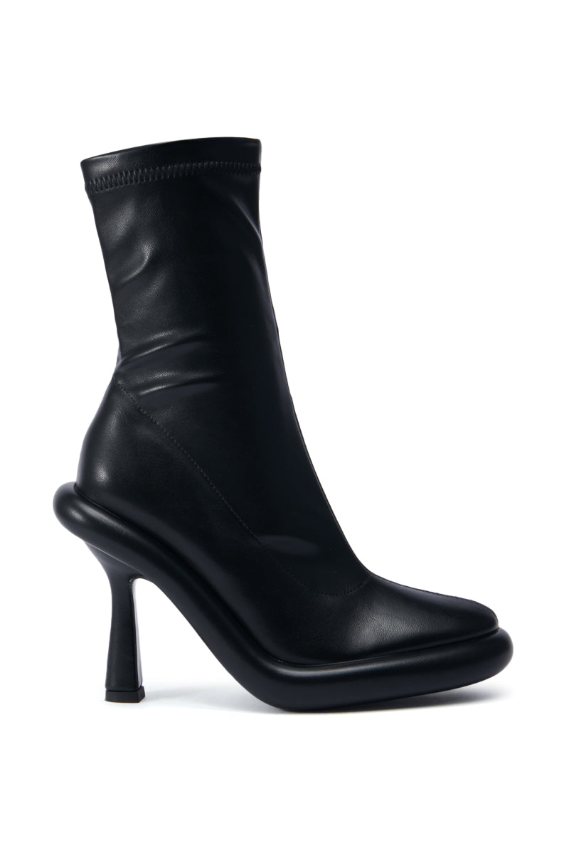 AZALEA WANG TARROW STILETTO PU BOOTIE IN BLACK