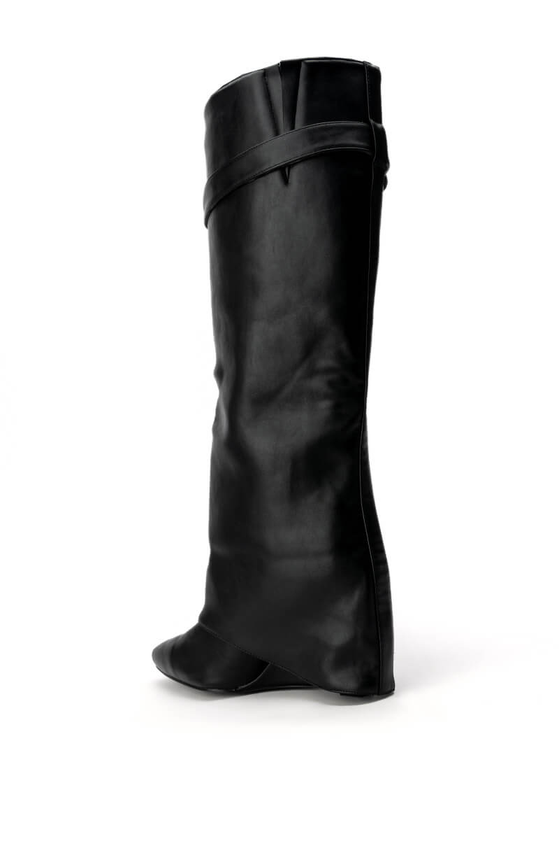 AZALEA WANG STUCK ON YOU WEDGE BOOT IN BLACK