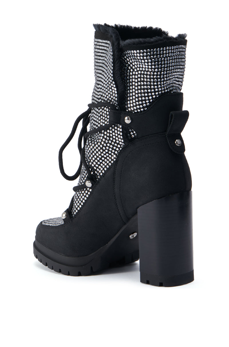 AZALEA WANG TWILLA EMBELLISHED CHUNKY BOOTIE