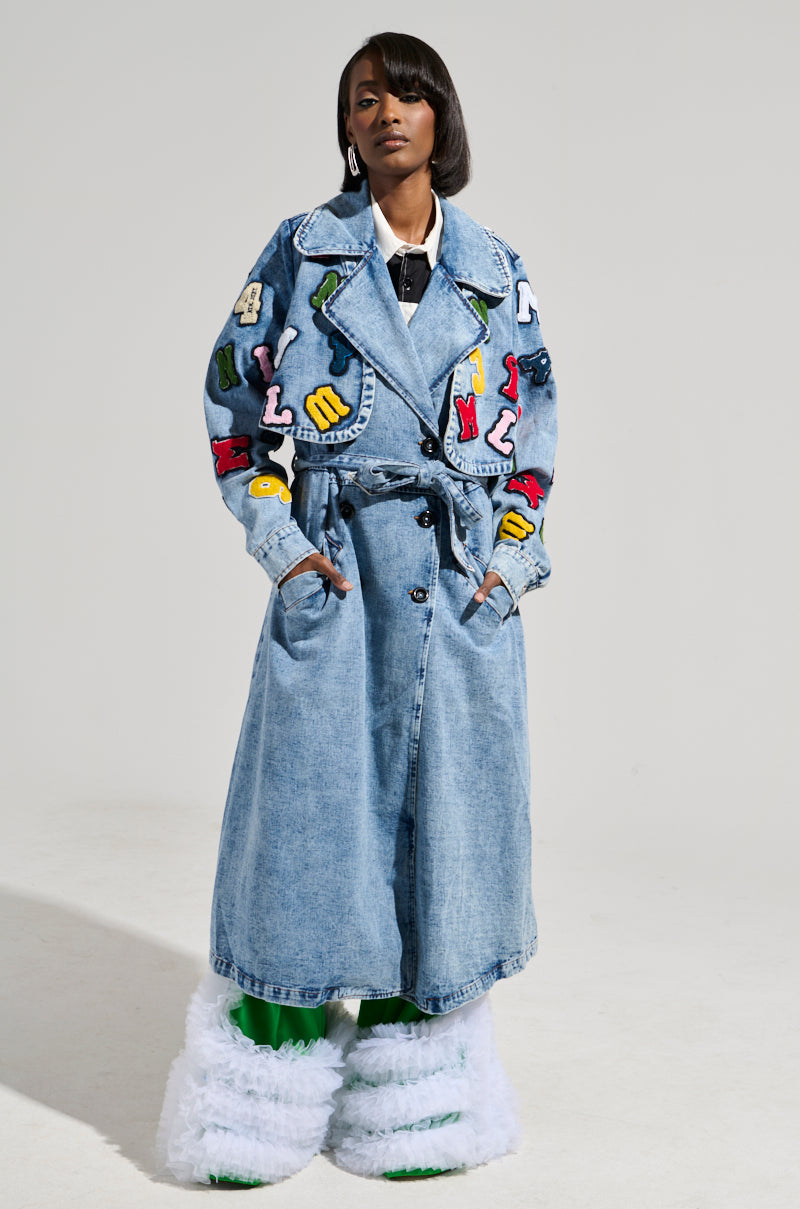 TAKE NOTES DENIM TRENCH