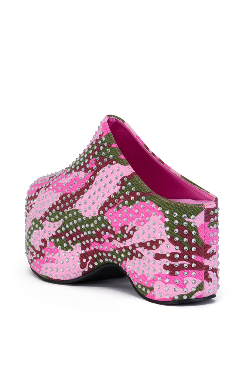 AZALEA WANG EMBELLISHED CAMO CLOG