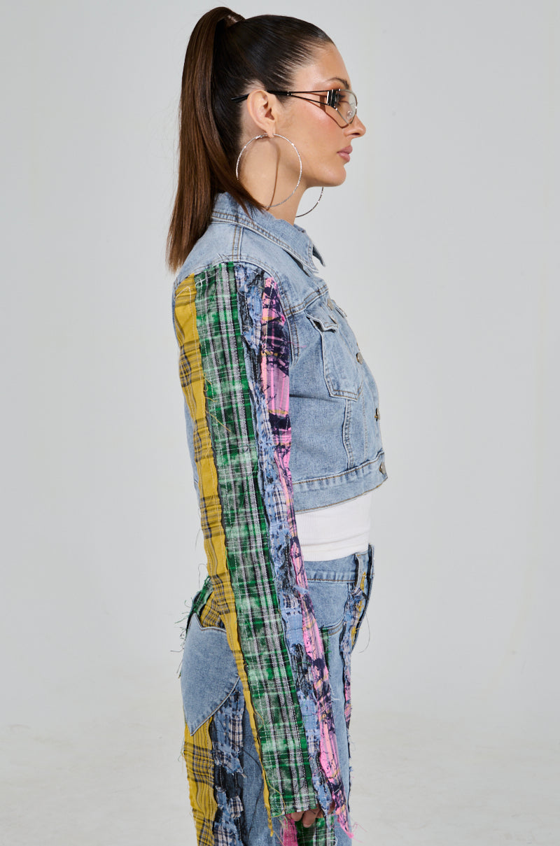 MAKING WAVES PATCHWORK DENIM JACKET