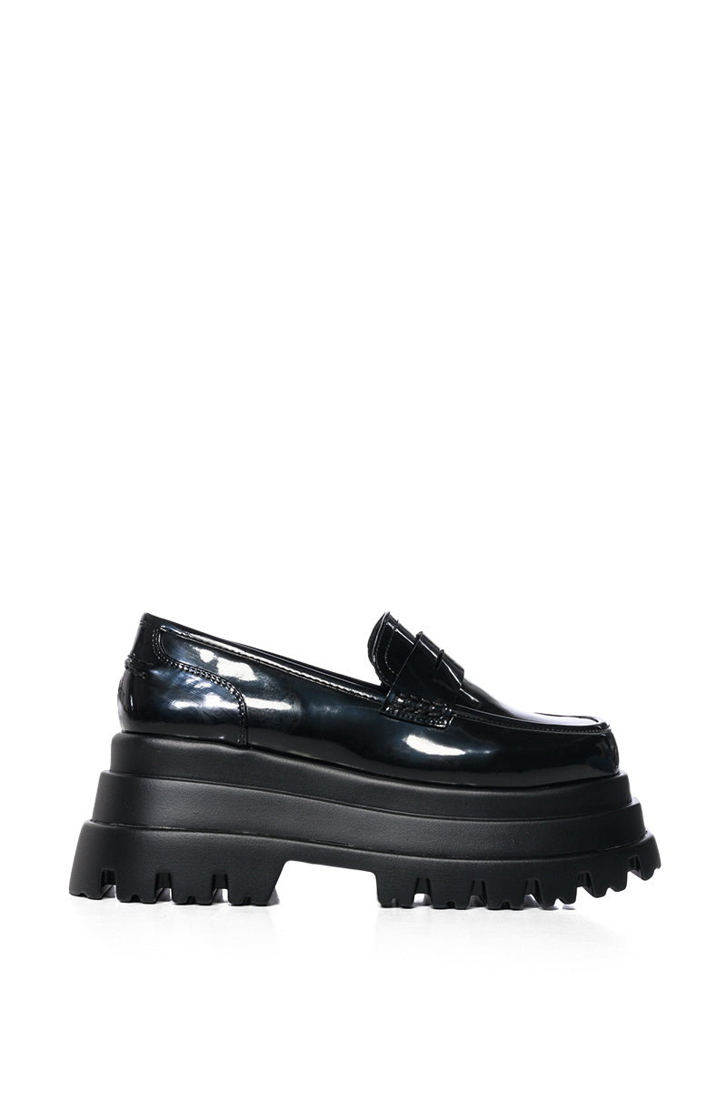 AZALEA WANG ALEO BASIC FLATFORM LOAFER IN BLACK