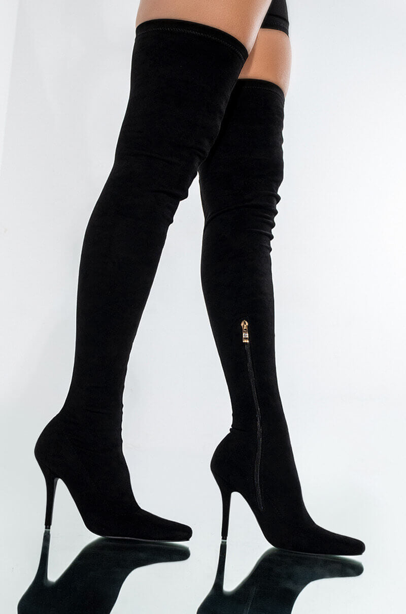 AZALEA WANG FRIDAY NIGHT STILETTO BOOT IN BLACK