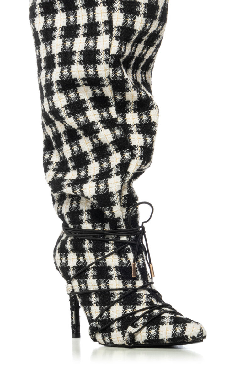 AZALEA WANG MEANDRA TWEED BOOT IN MULTI