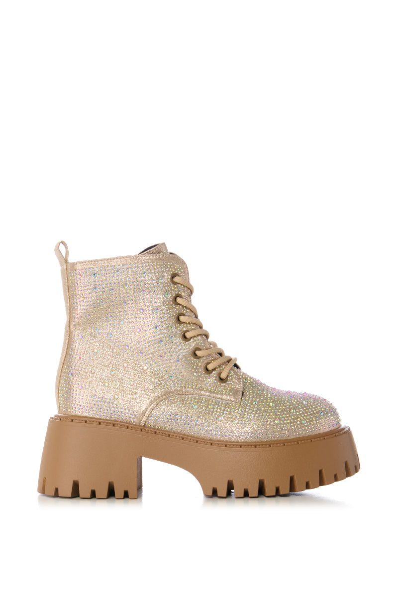 AZALEA WANG JEKYLL GOLD RHINESTONE BOOTIE