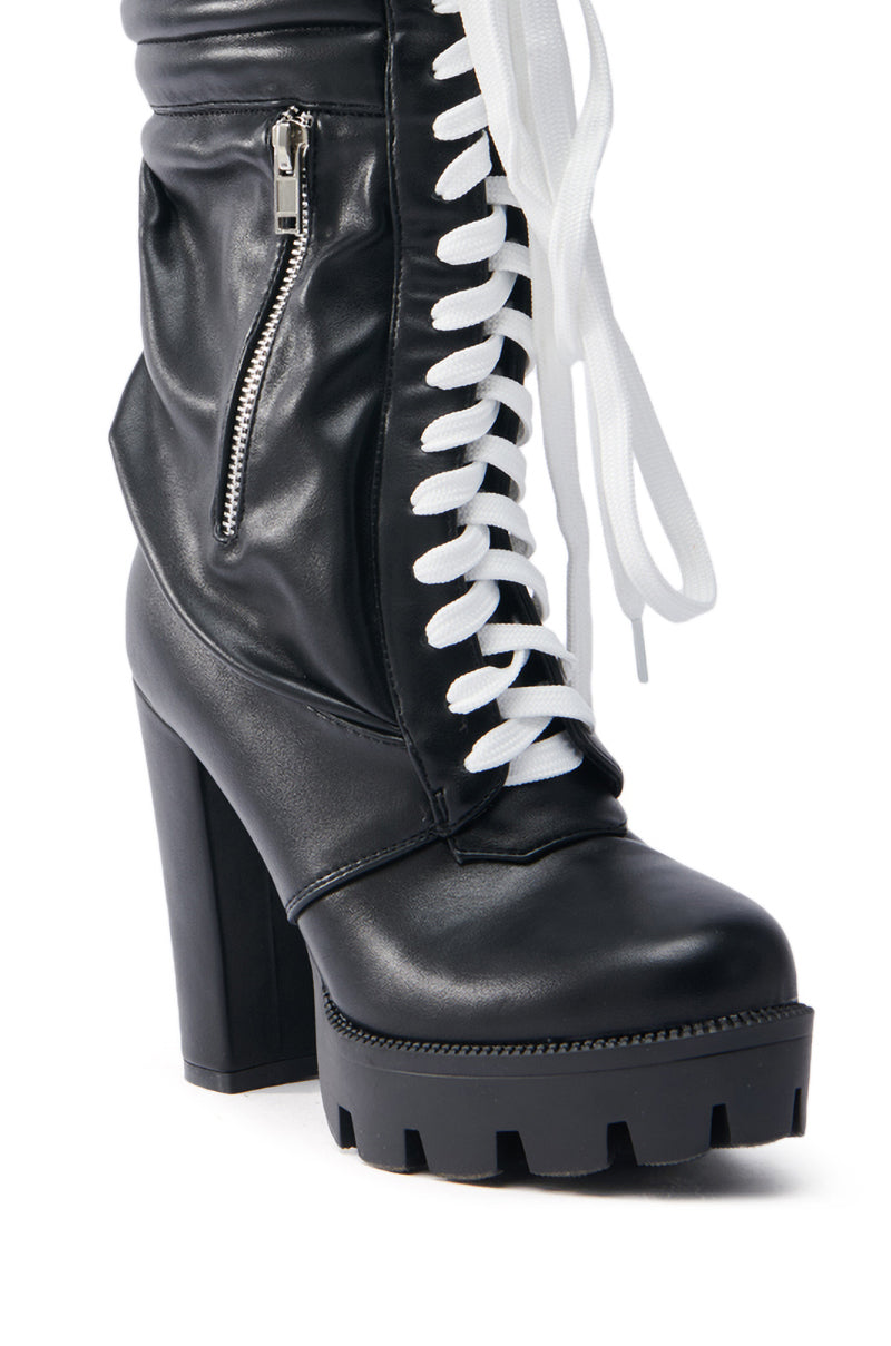 AZALEA WANG BRAIDEN BLACK CHUNKY BOOTIE