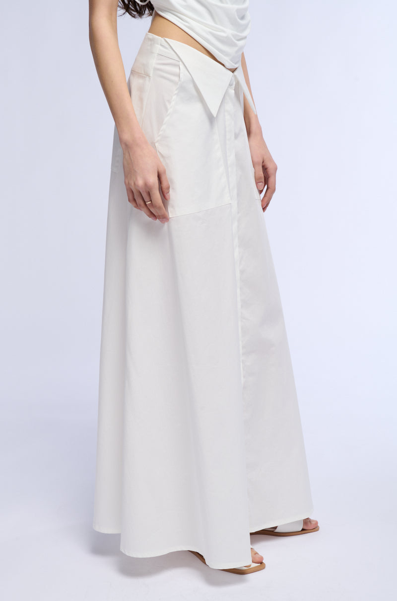 GONE GIRL FRONT BUTTON DOWN POPLIN MAXI SKIRT