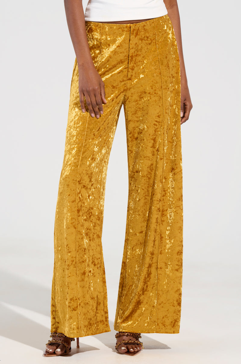 DRIPPING IN GOLD CRUSHED VELVET TROUSER