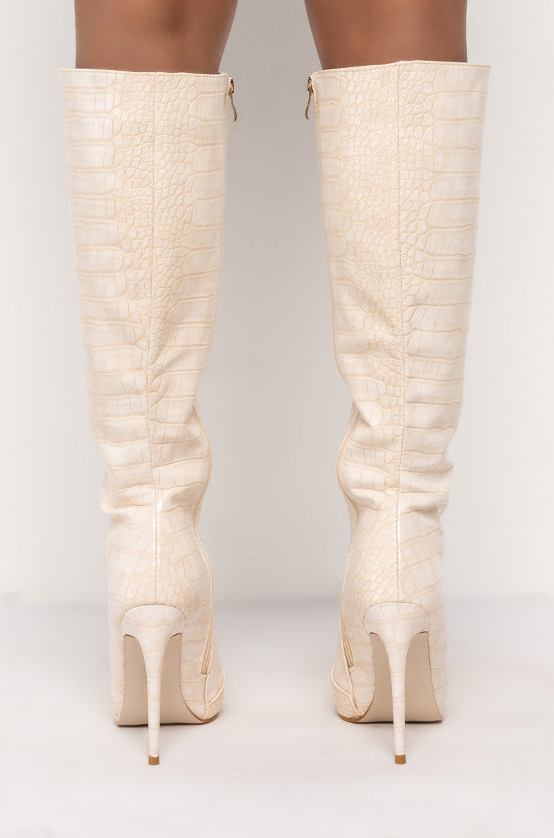 AZALEA WANG JUST MY LUCK STILETTO BOOT IN BONE