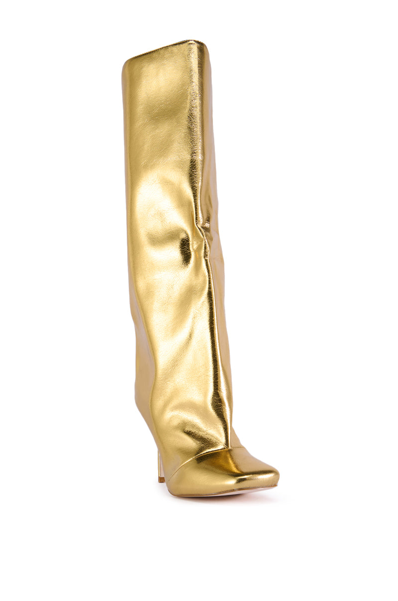 AZALEA WANG REBELITE GOLD STILETTO BOOT