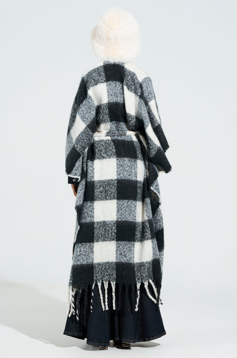 CLASSY PLAID PONCHO