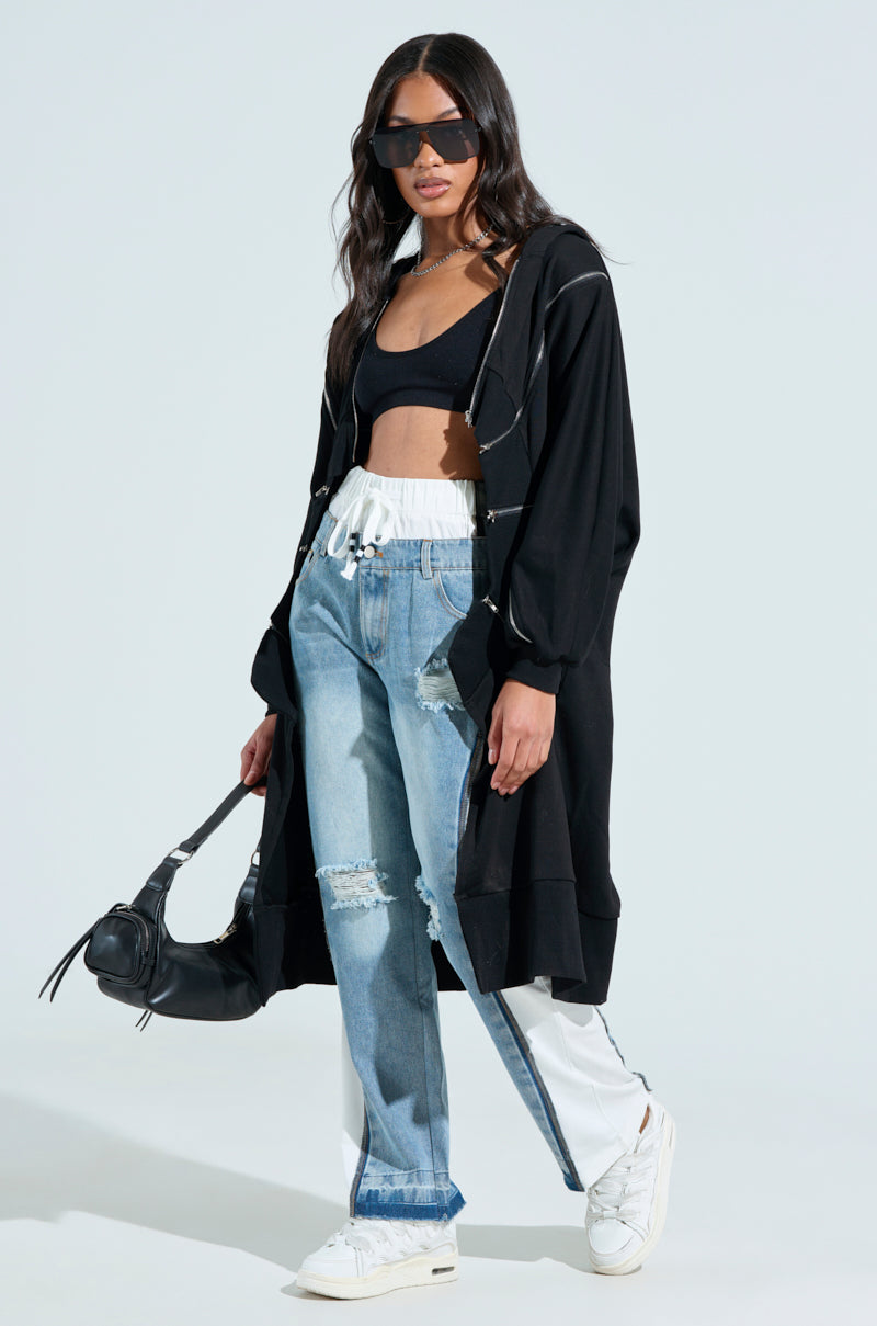 GET WITH IT DENIM TRACK PANT