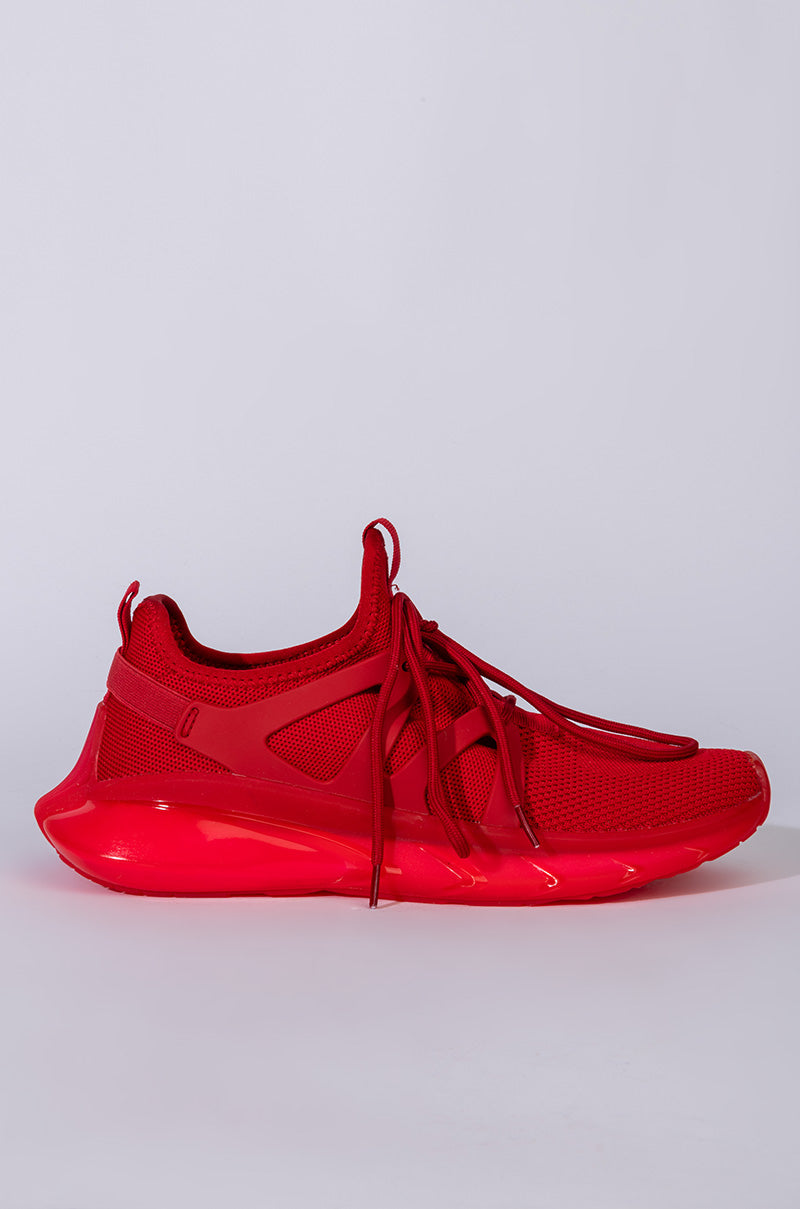 AZALEA WANG ALL EYES ON ME FLAT SNEAKER IN RED