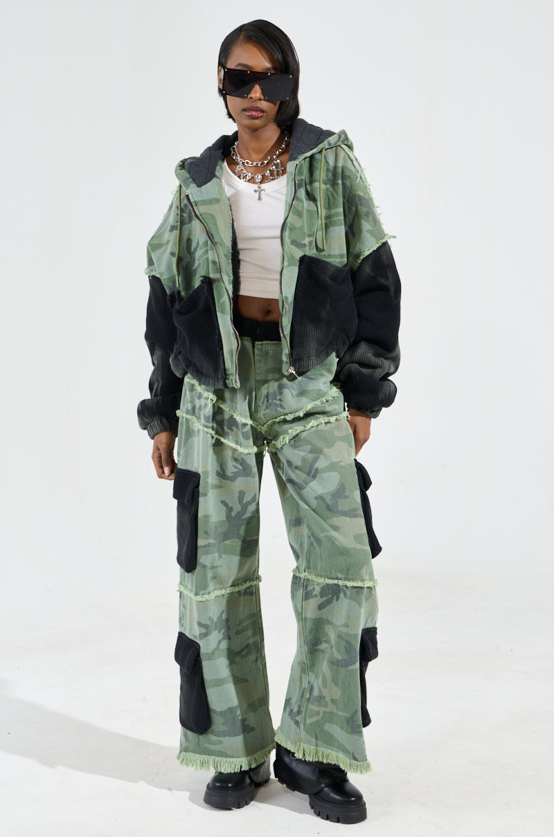 CADET MIXED MEDIA WIDE LEG PANT