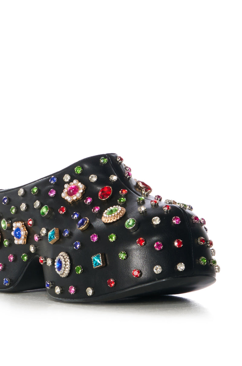 AZALEA WANG THURLOW BLACK EMBELLISHED CLOG