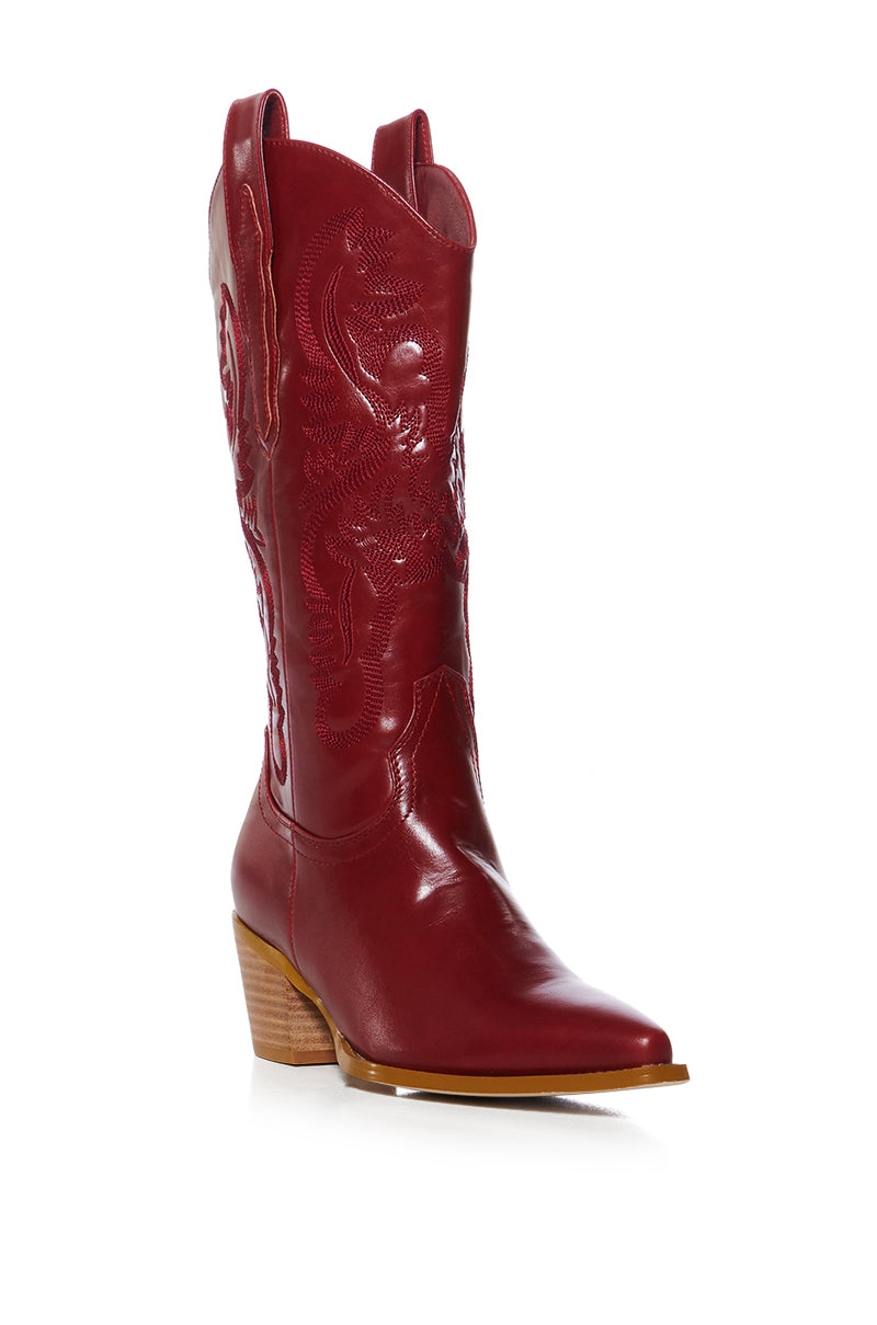 AZALEA WANG FLINT RED COWBOY BOOTIE