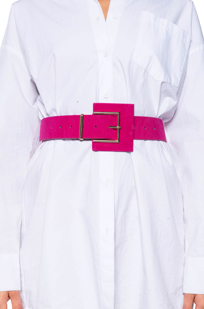 ITS A LEWK PINK SUEDE LOOK BELT