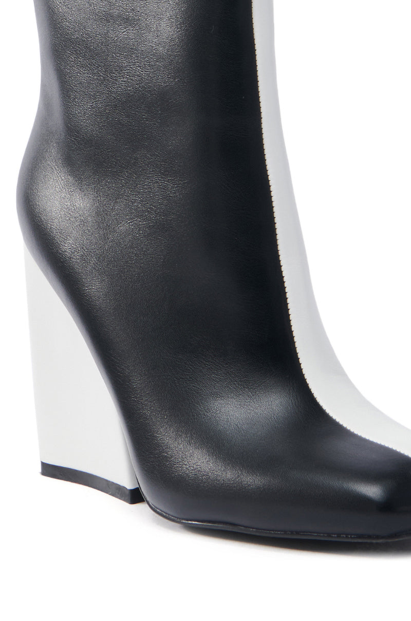 AZALEA WANG MARAMA BLACK WHITE CHUNKY BOOTIE