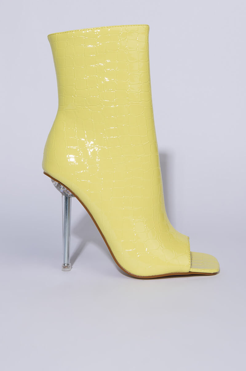 AZALEA WANG ALL YOUR LOVE STILETTO BOOTIE IN YELLOW