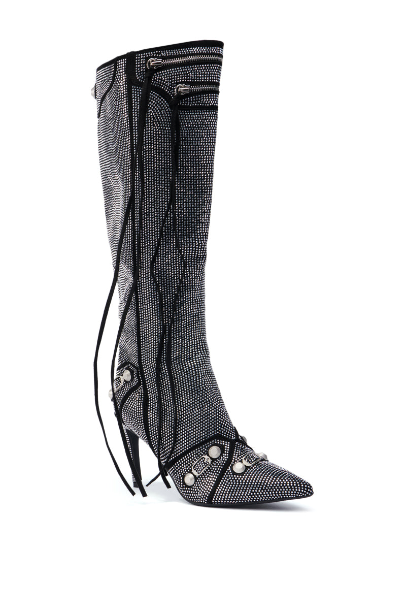 AZALEA WANG MAEVE STILETTO BOOT IN SILVER