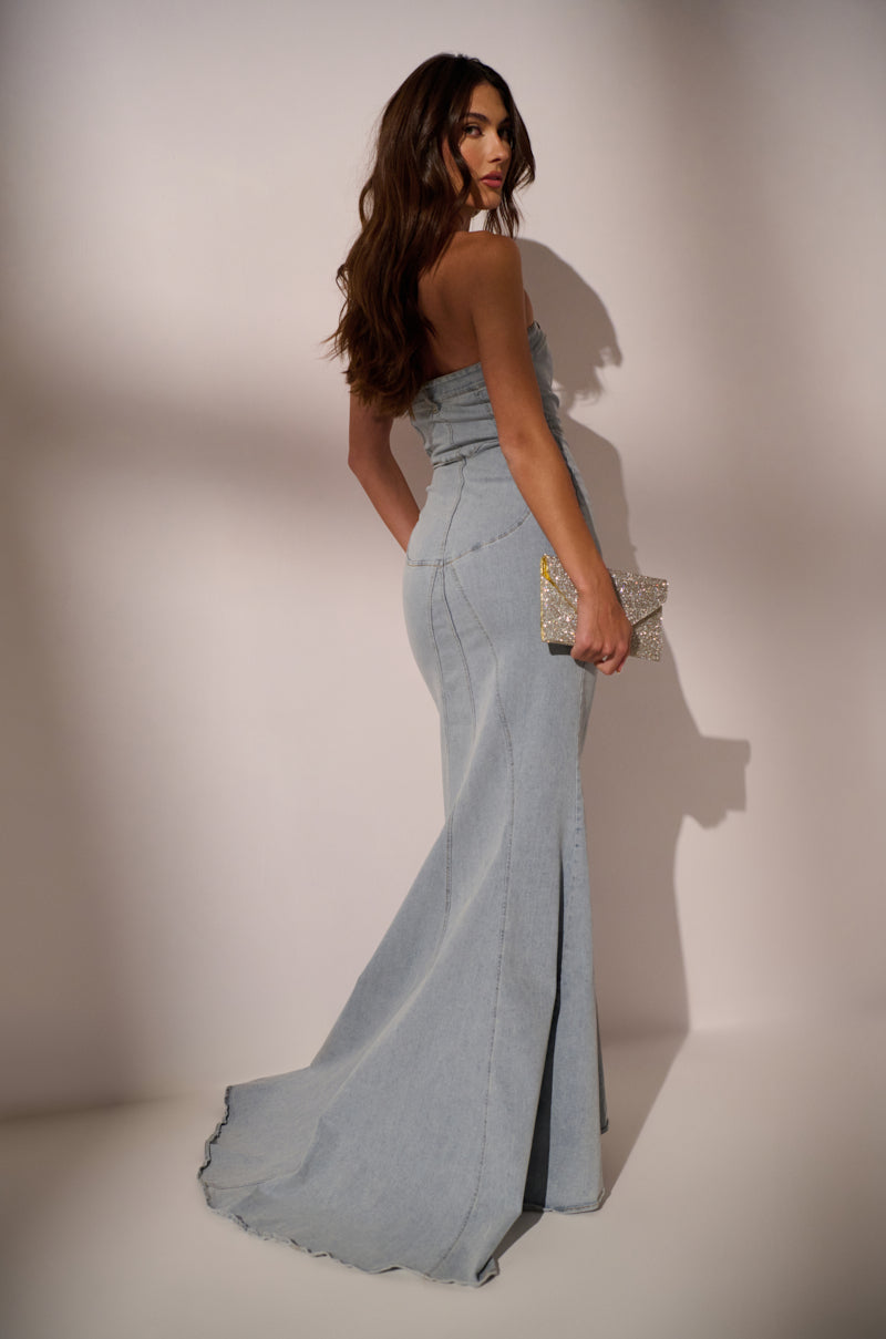 CALL ME BRITNEY DENIM MAXI DRESS