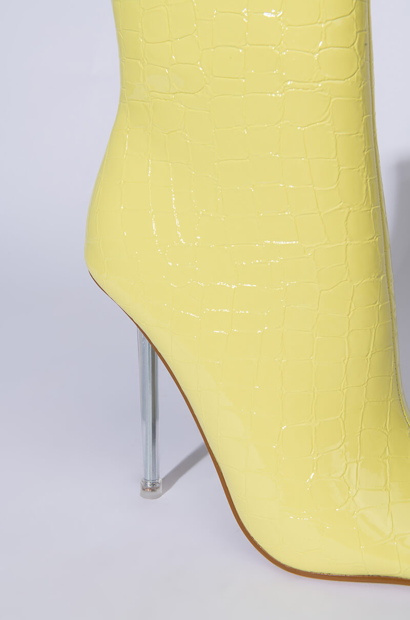 AZALEA WANG ALL YOUR LOVE STILETTO BOOTIE IN YELLOW