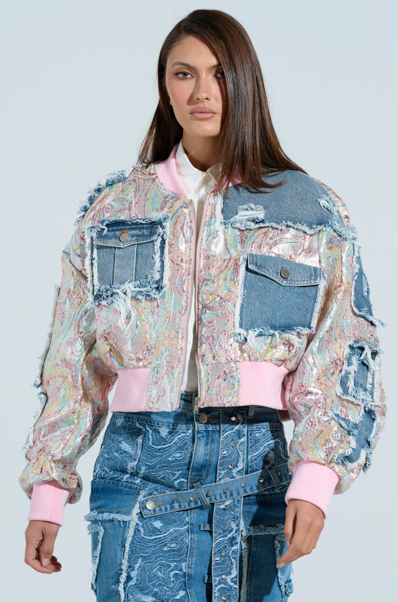 SPRING REFRESH BROCADE BOMBER