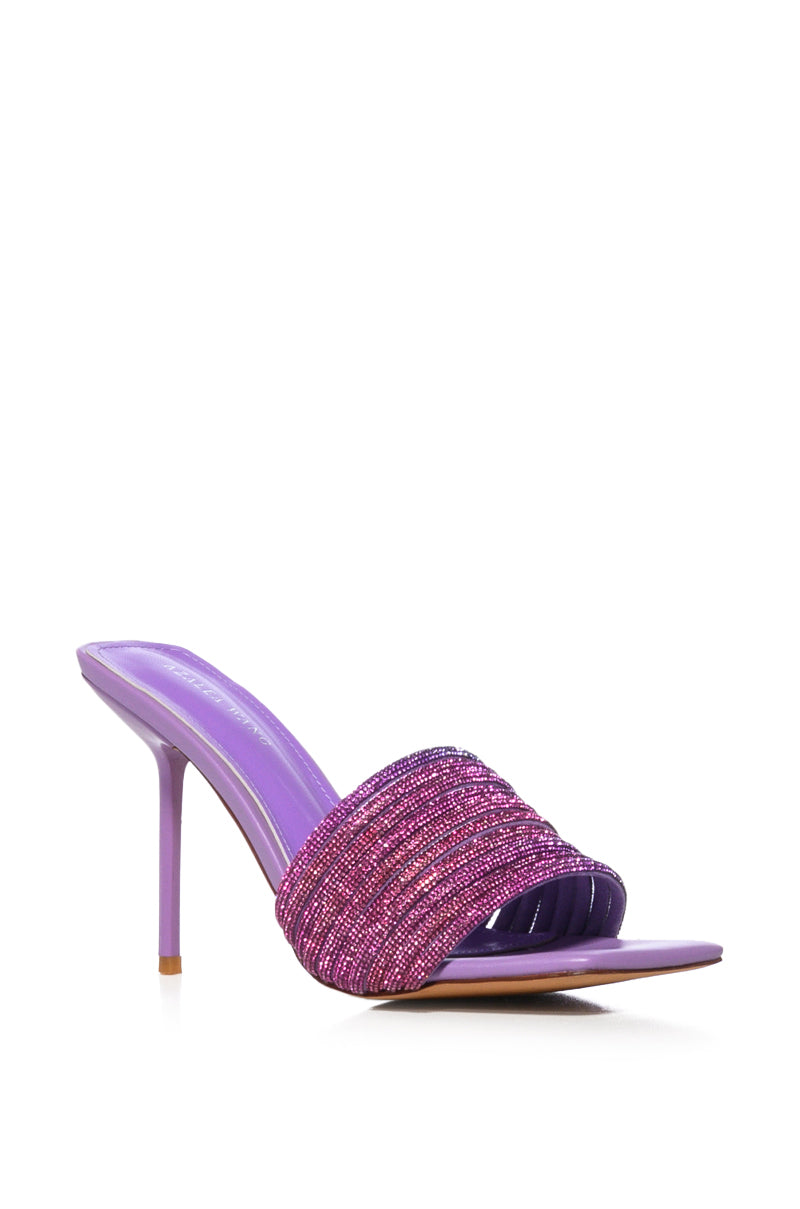 AZALEA WANG FRYE EMBELLISHED STILETTO SANDAL IN PURPLE