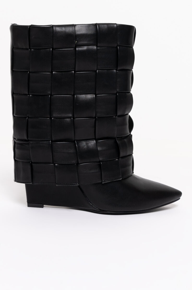 AZALEA WANG STUCK ON YOU WEDGE BOOTIE IN BLACK