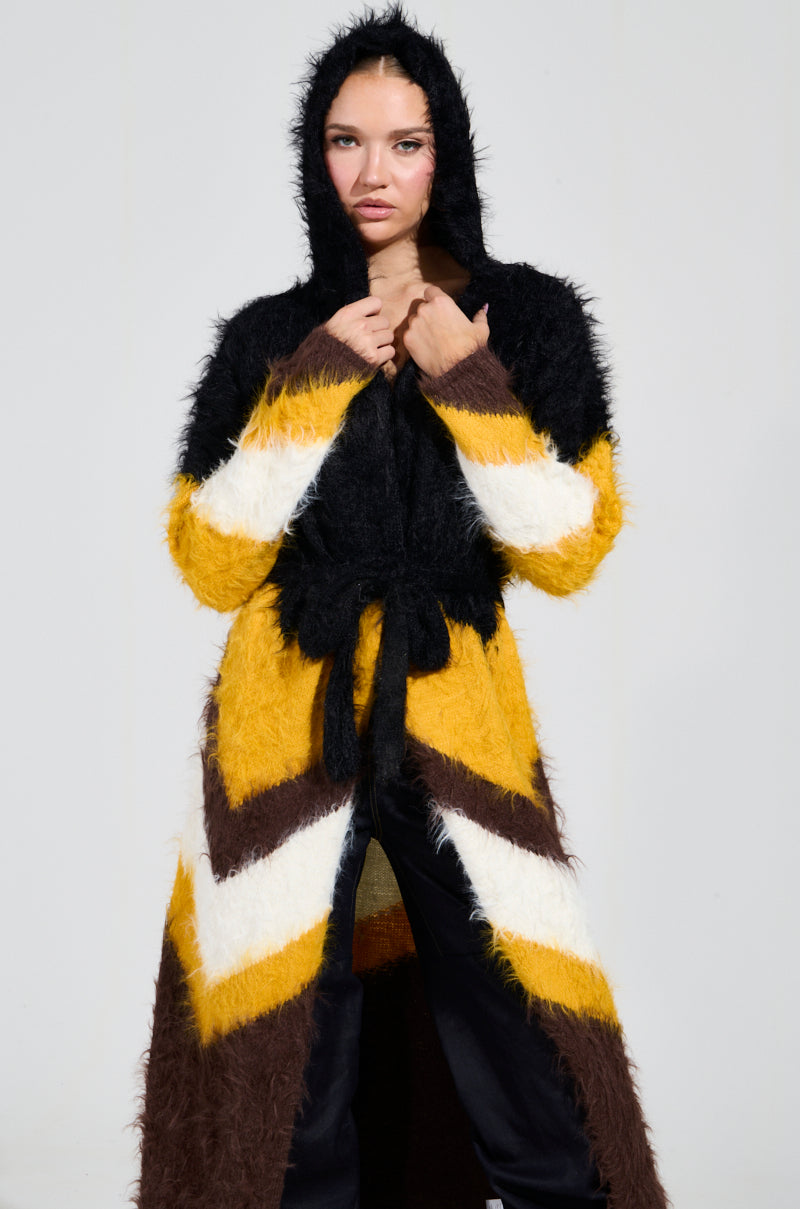 LOUD LUXURY GIRL LONG FUZZY CARDIGAN