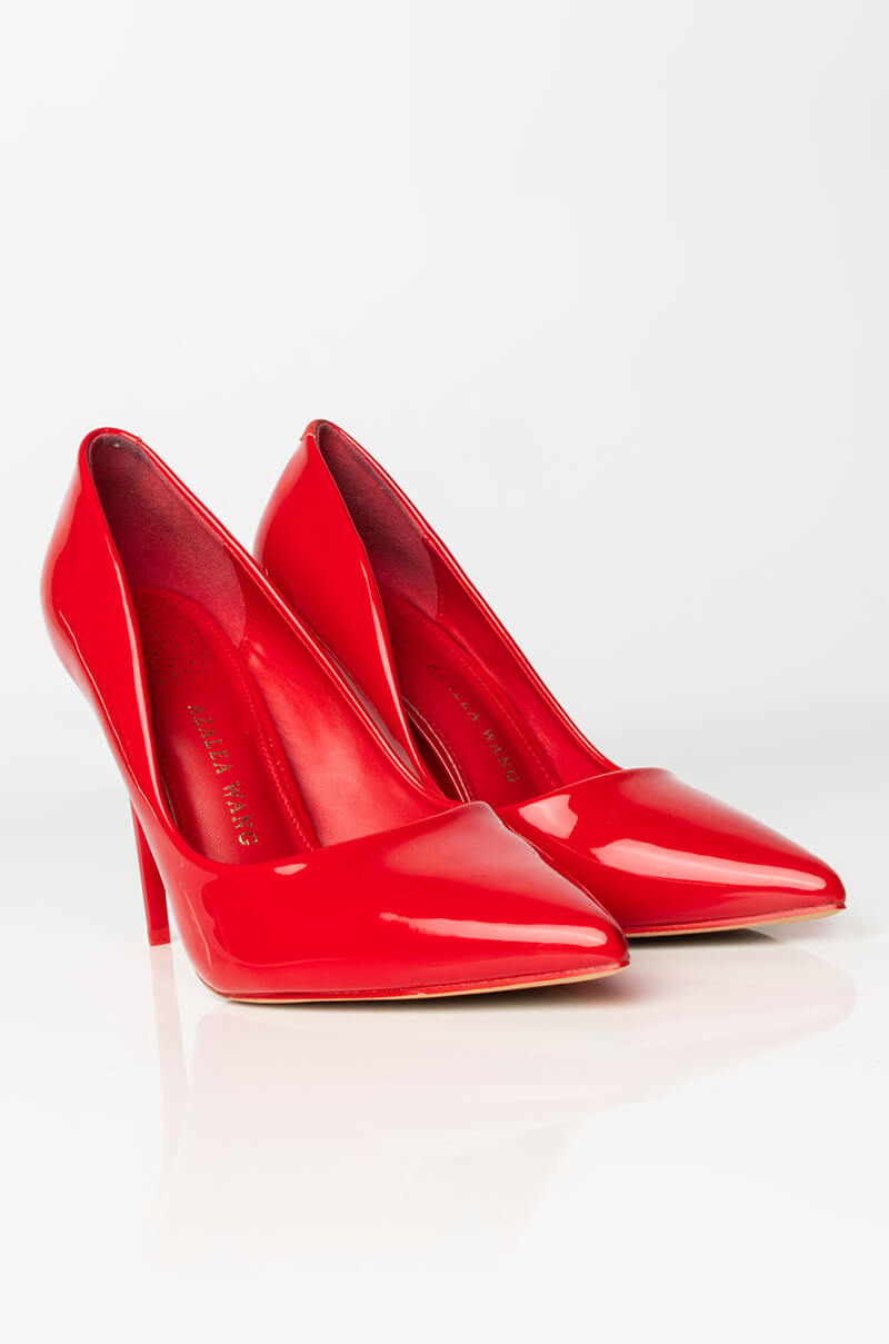 AZALEA WANG TAKE ME OUT STILETTO PUMP IN RED