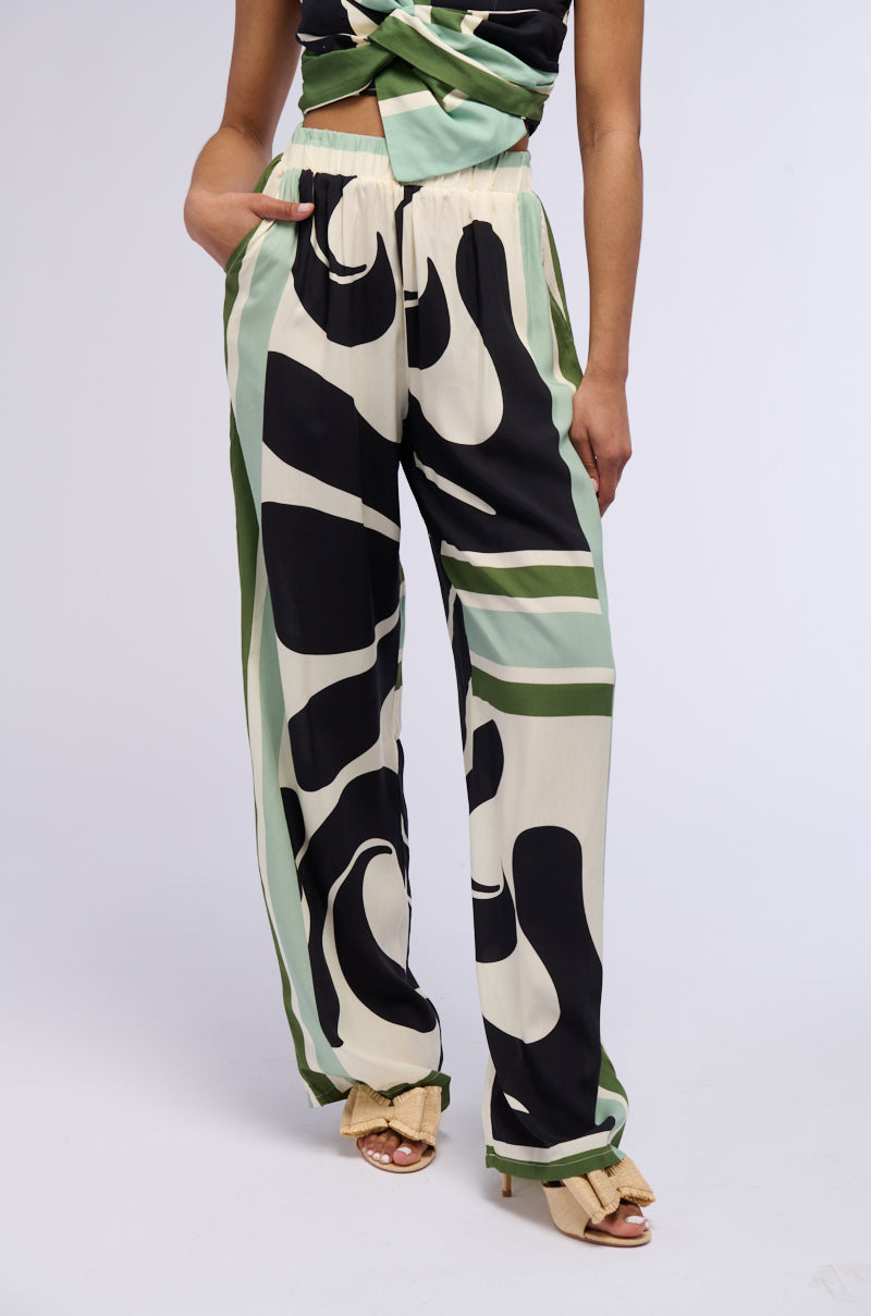 LILAH PRINTED WIDE LEG PANT