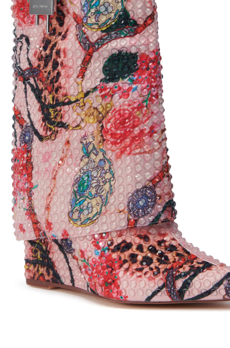 AZALEA WANG TUPELO PINK WEDGE BOOTIE