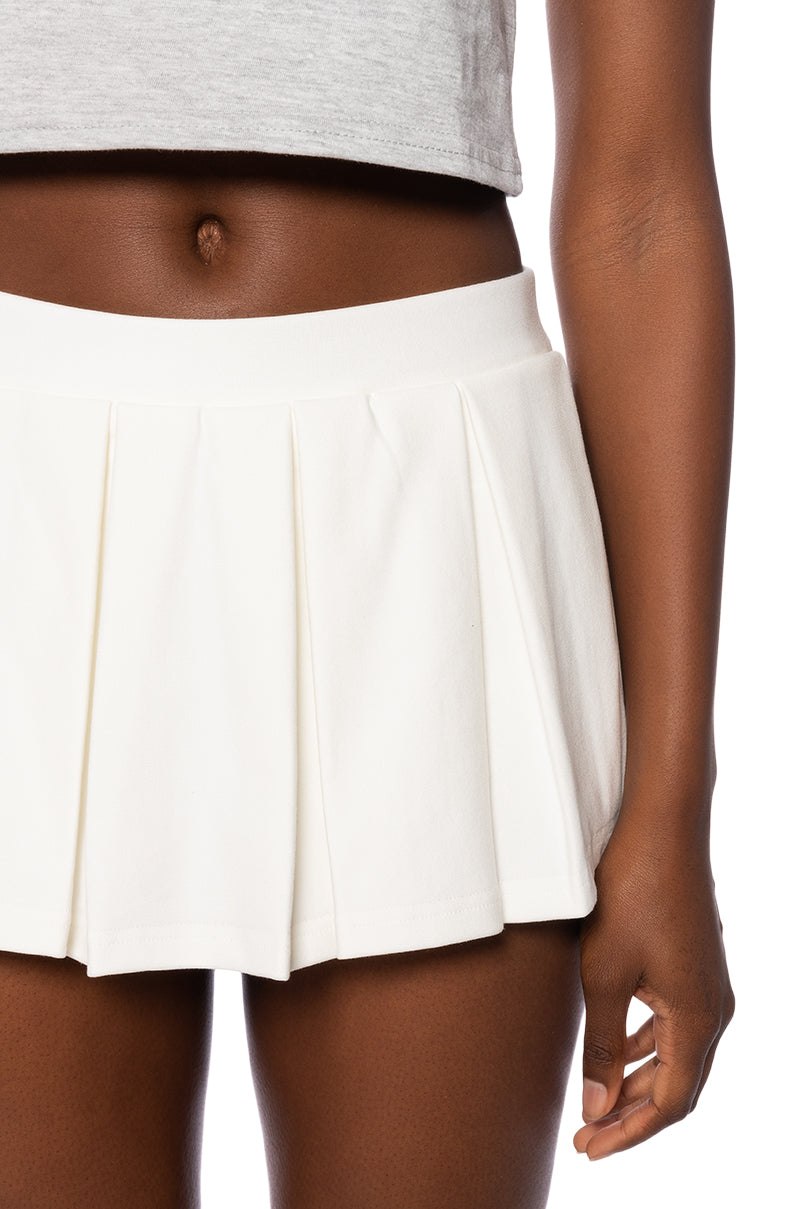 YOURS TRULY MICRO MINI SKORT IN WHITE